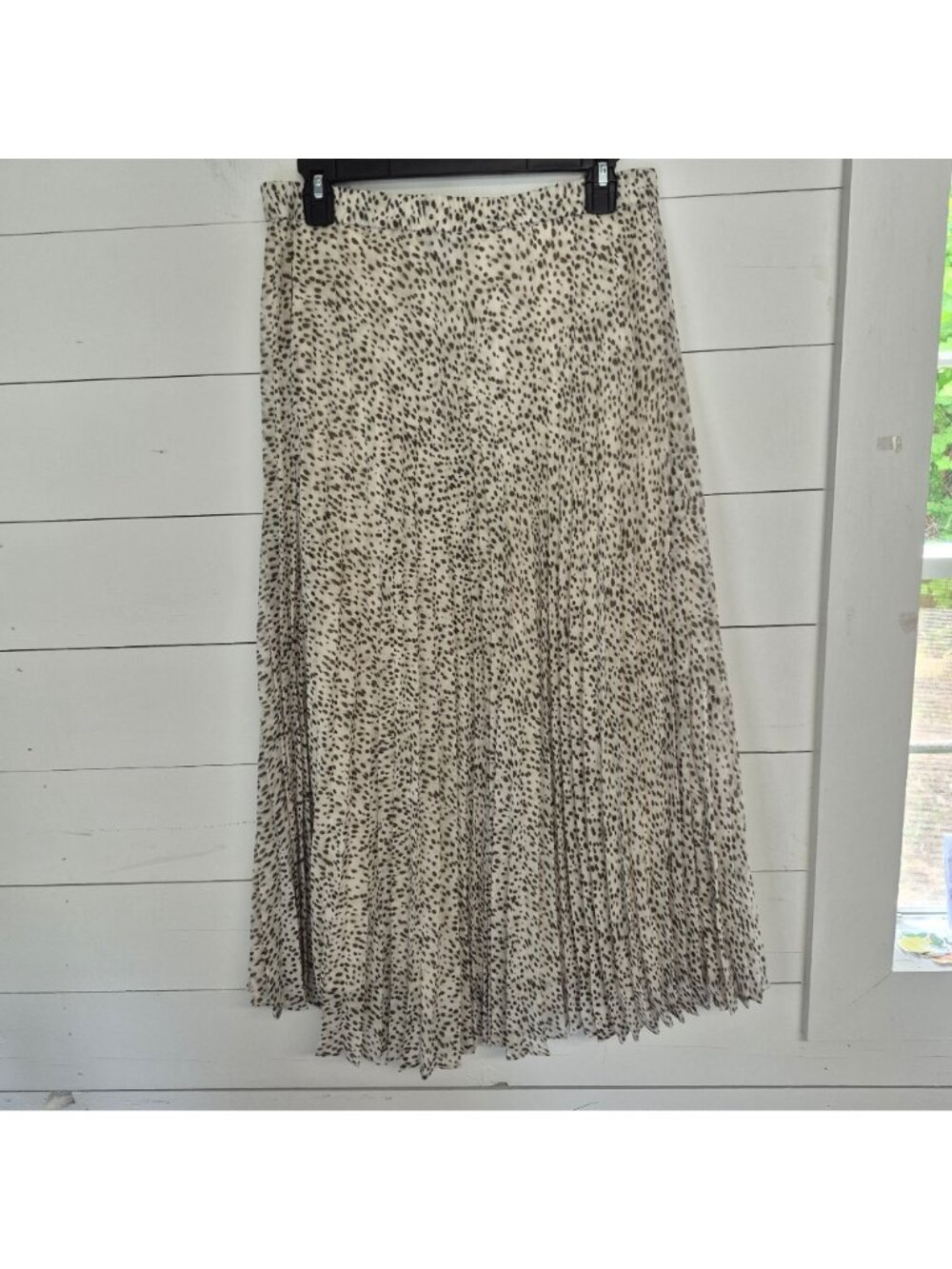 Chaps Womens Pleated Midi Skirt Black & White With Dots Size M - Picture 7 of 7